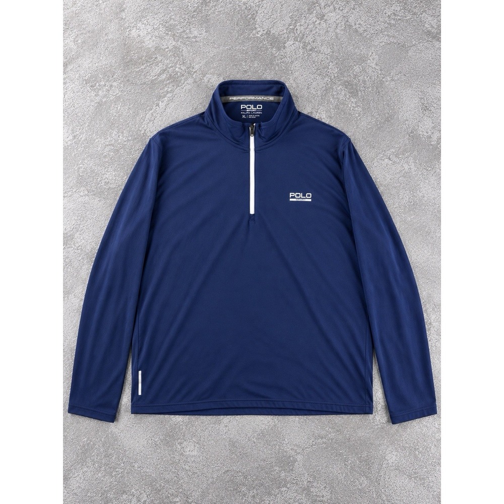Polo Ralph Lauren Quarter Zip Mens XL Navy Performance Golf Pullover Long Sleeve